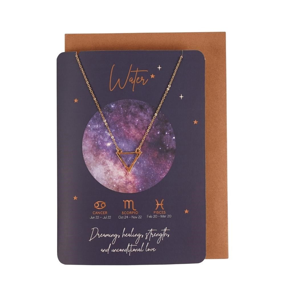 Water Element Zodiac Necklace Card - £12.99 - Jewellery 