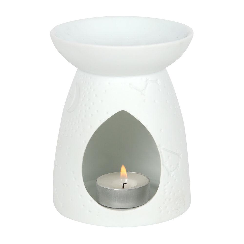 White Ceramic Constellation Oil Burner-Oil Burners