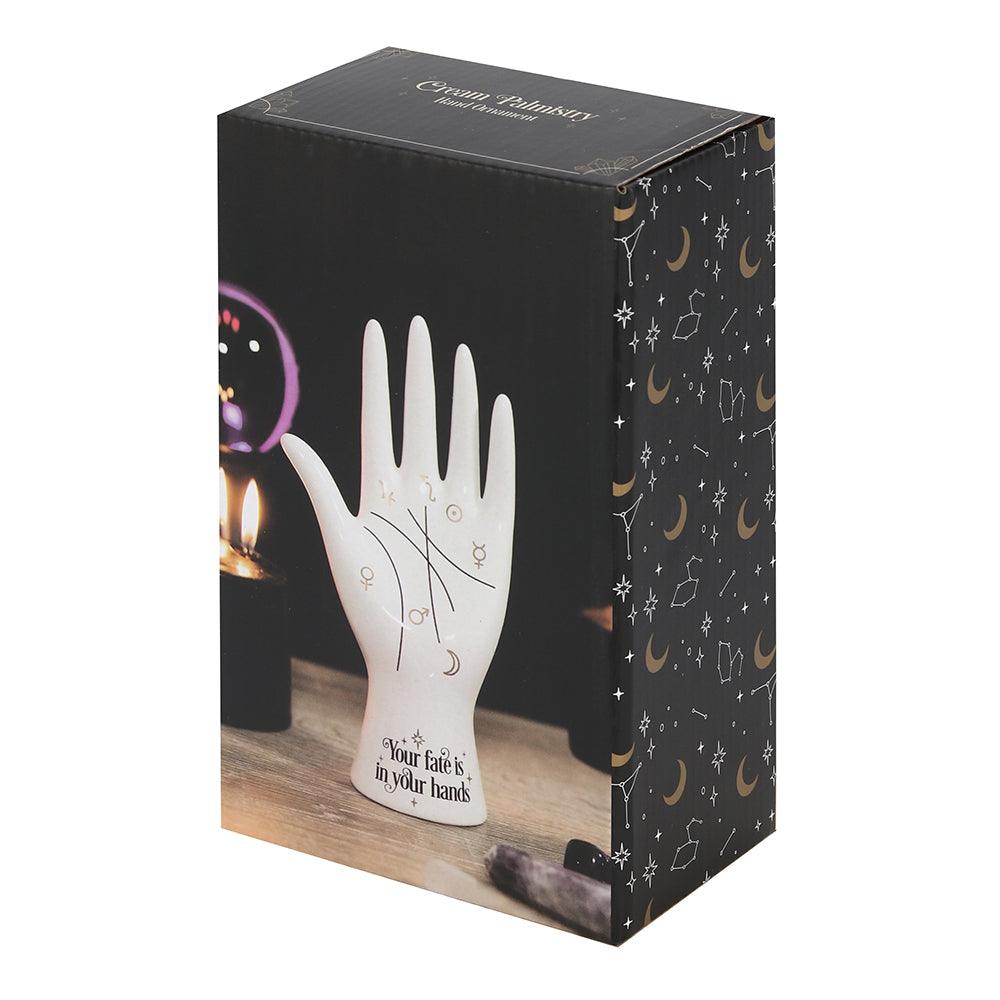 White Ceramic Palmistry Hand Ornament-Ornaments