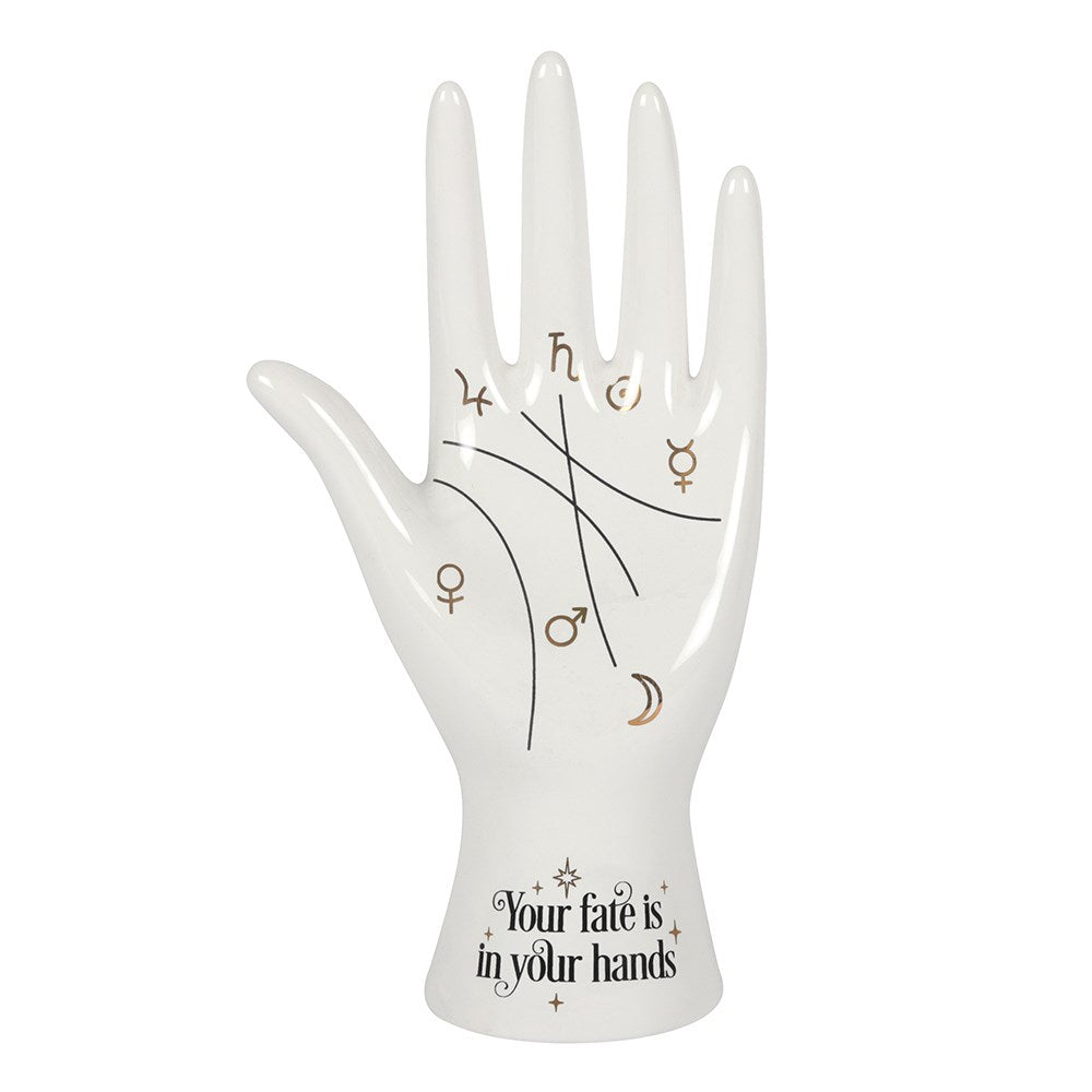 White Ceramic Palmistry Hand Ornament - £13.5 - Ornaments 