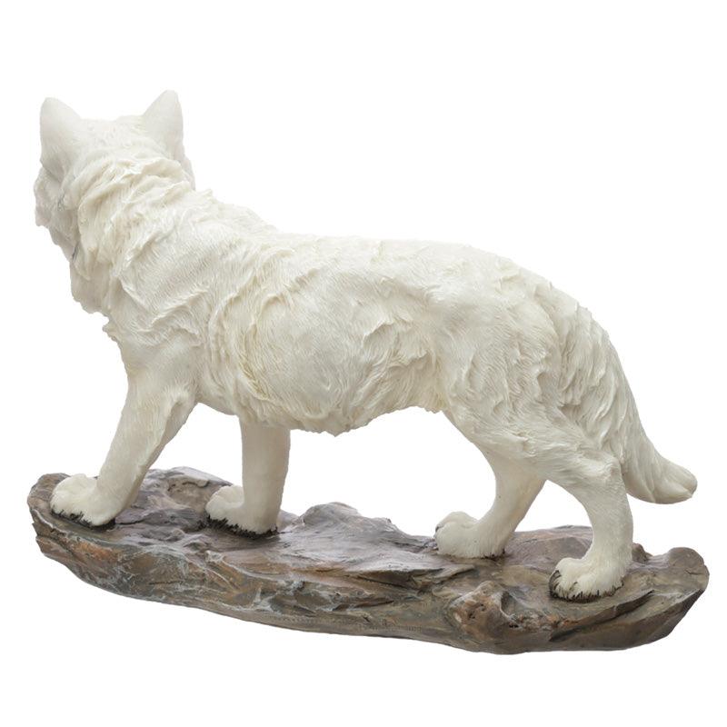 White Ghost Walker Protector of the North Wolf Figurine-