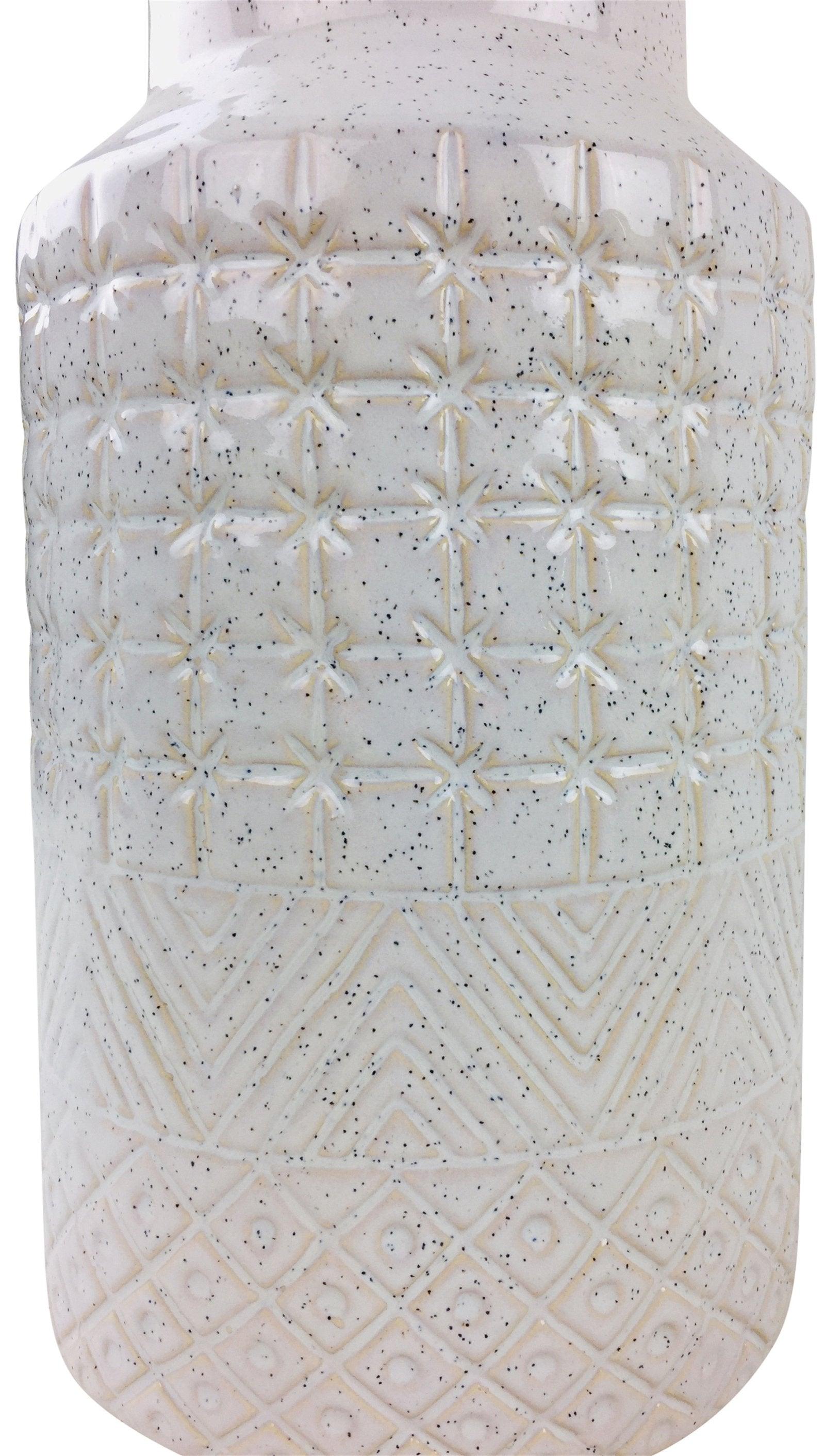 White Star Textured Stoneware Vase 30cm - £58.99 - Planters, Vases & Plant Stands 