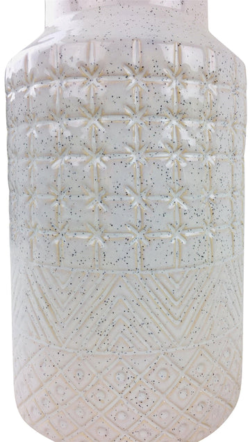 White Star Textured Stoneware Vase 30cm - £58.99 - Planters, Vases & Plant Stands 