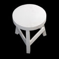 White Three Legged Stool Standing at 23 cm High-Stools