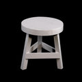 White Three Legged Stool Standing at 23 cm High-Stools