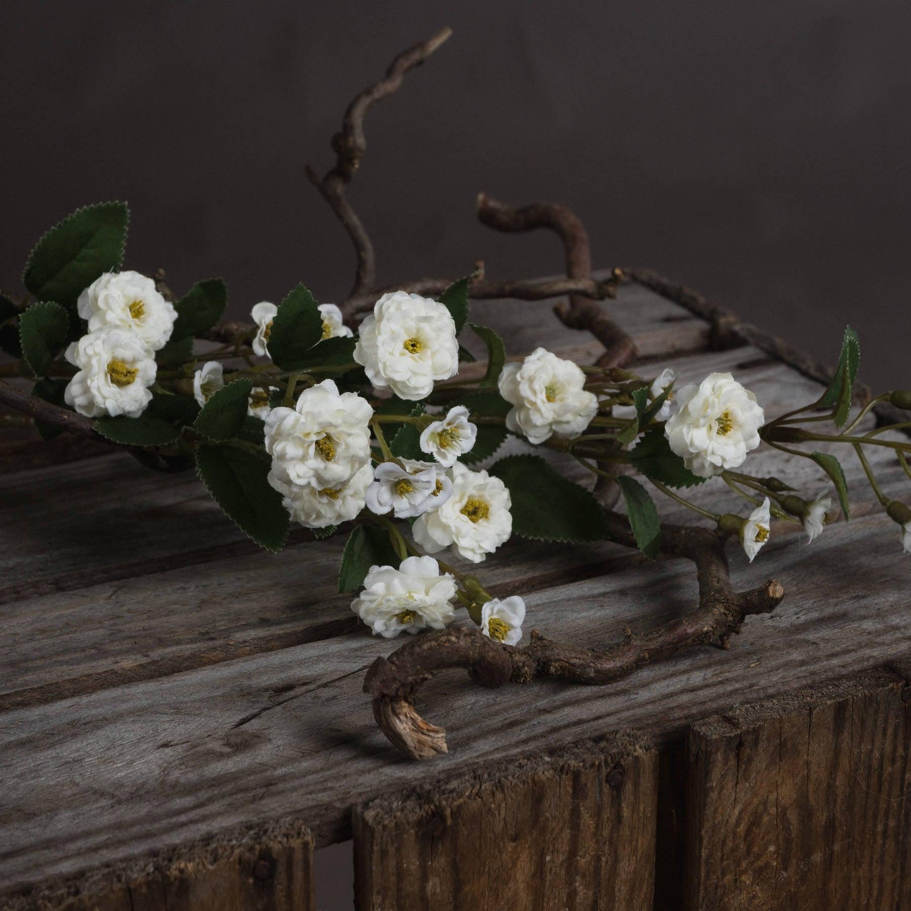 White Wild Meadow Rose-Artificial Flowers