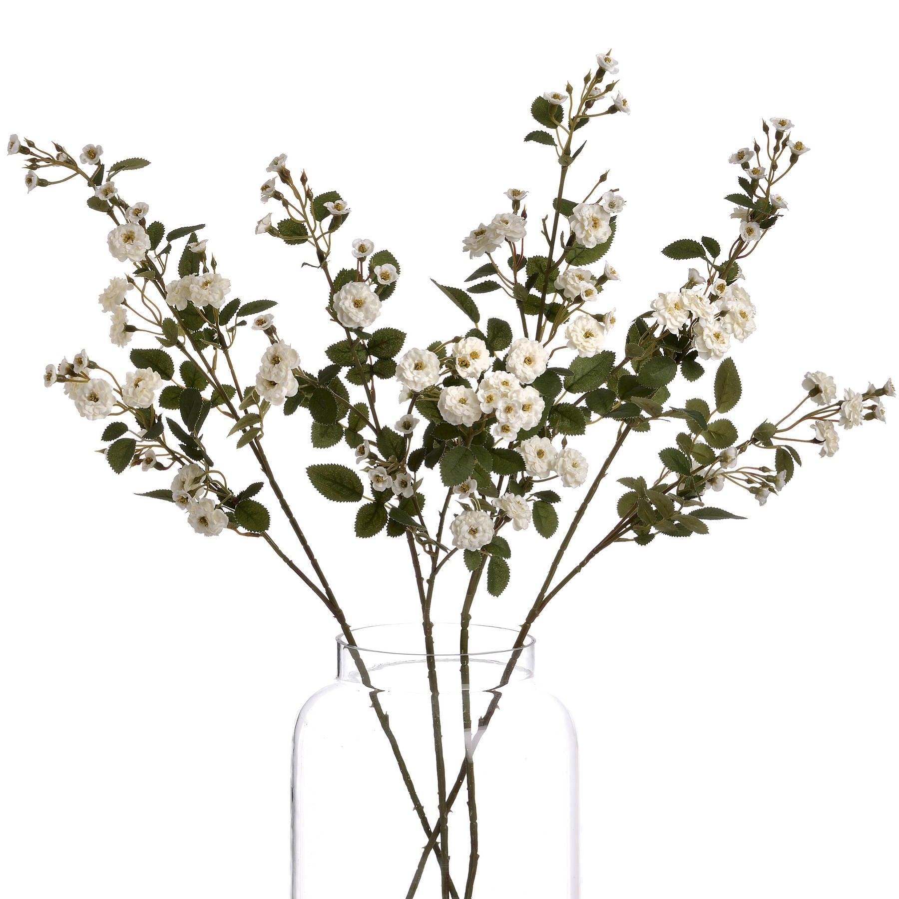 White Wild Meadow Rose-Artificial Flowers