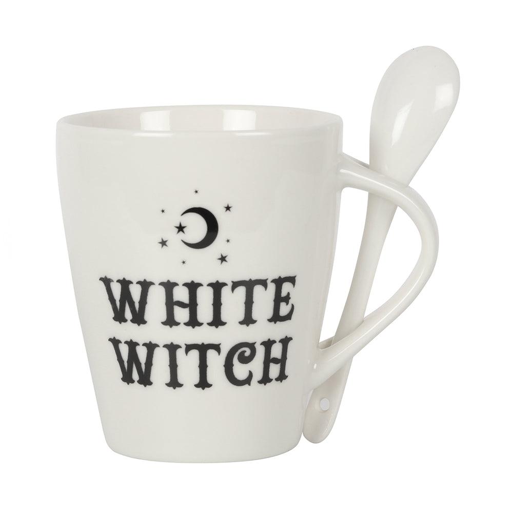 White Witch Mug and Spoon Set - £8.5 - Mugs Cups 