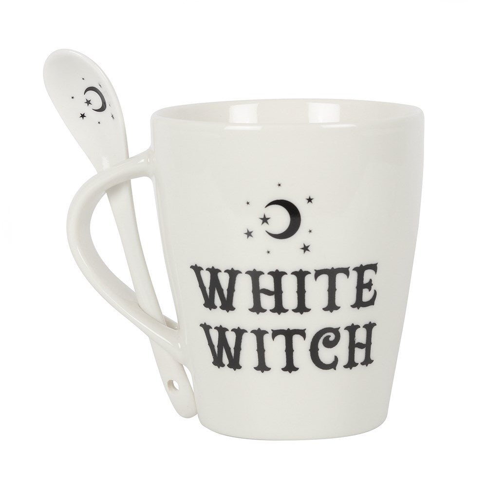 White Witch Mug and Spoon Set - £8.5 - Mugs Cups 