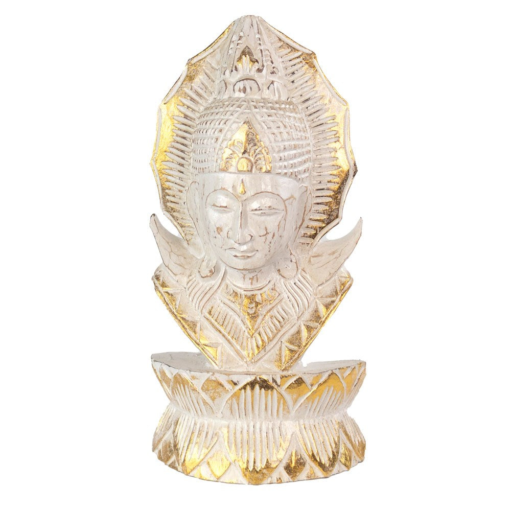 Whitewash Albasia Wood Thai Buddha - £79.99 - Ornaments 