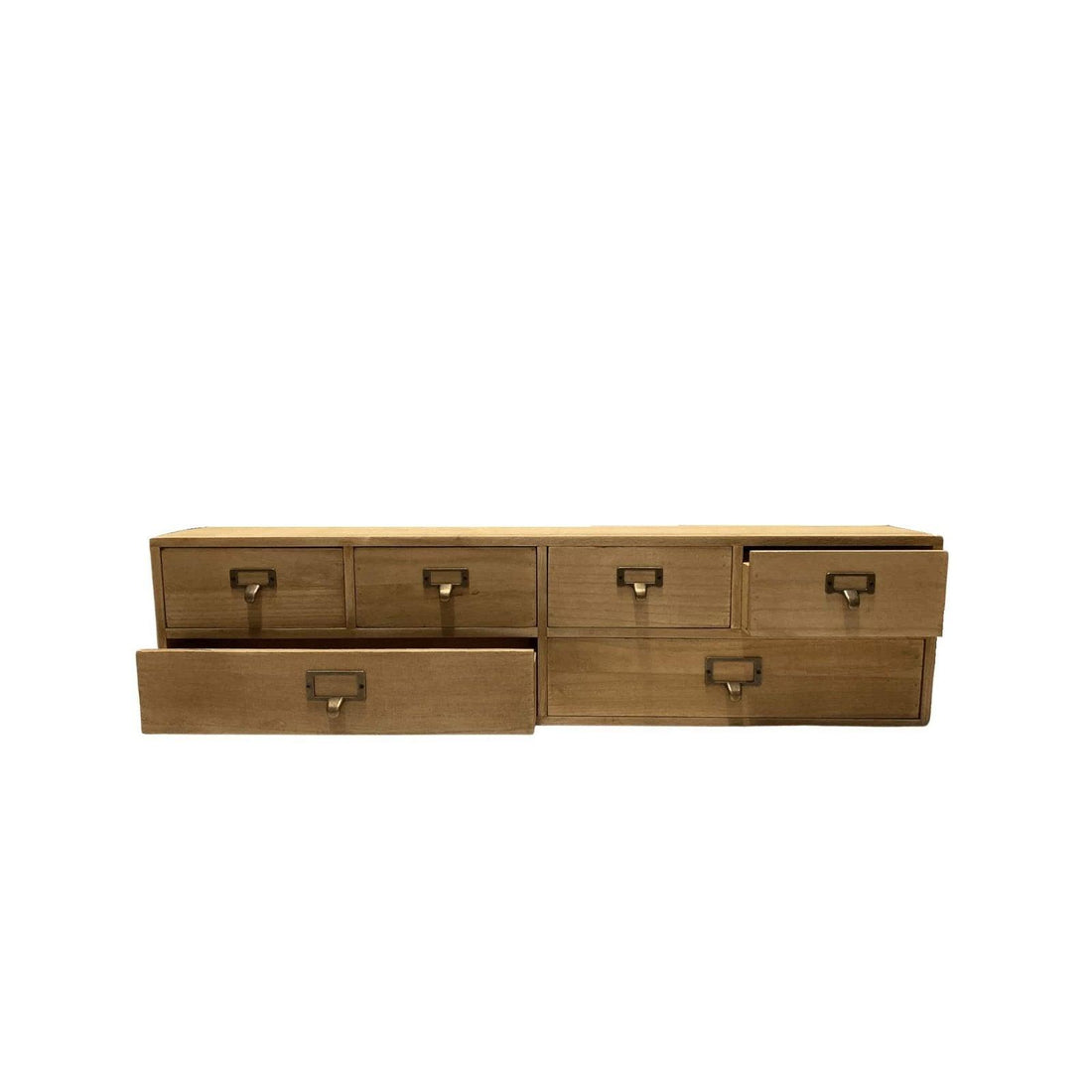 Wide 6 Drawers Wood Storage Organizer 80 x 15 x 20 cm - £75.99 - Trinket Drawers 