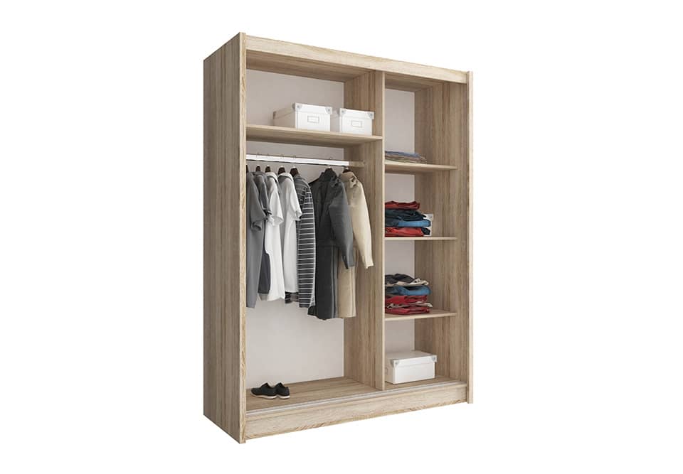 Wiki Sliding Door Wardrobe 150cm-Sliding Door Wardrobe