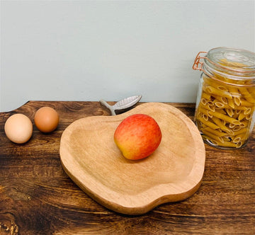 Wooden Apple Designed Tray with Silver Leaf - Small - £18.99 - Trays & Chopping Boards 