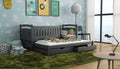 Wooden Bed Galaxy with Trundle and Storage Graphite Kids Single Bed 