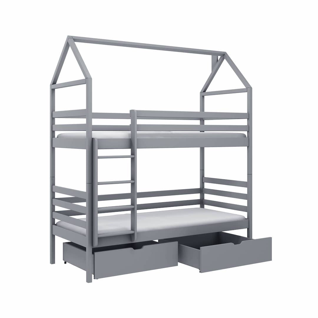 Wooden Bunk Bed Alex With Storage Grey Bunk Bed 