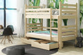 Wooden Bunk Bed Patryk with Storage Pine Bunk Bed 