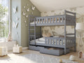 Wooden Bunk Bed Tezo with Storage Grey Matt Bunk Bed 