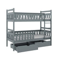 Wooden Bunk Bed Tezo with Storage-Bunk Bed