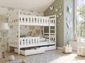 Wooden Bunk Bed Tezo with Storage White Bunk Bed 