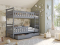 Wooden Bunk Bed Tezo with Storage Grey Matt Bunk Bed 