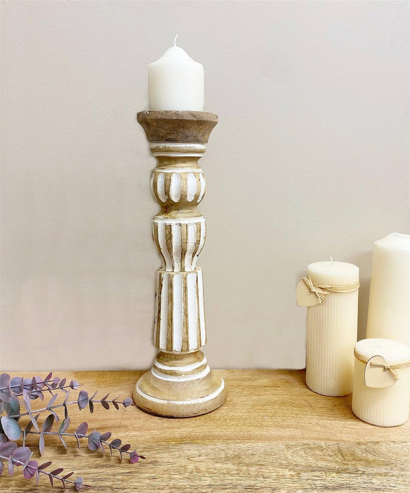 Wooden Candle Stick 38cm - £34.99 - 