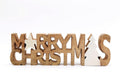 Wooden Carved Merry Christmas Word Ornament-