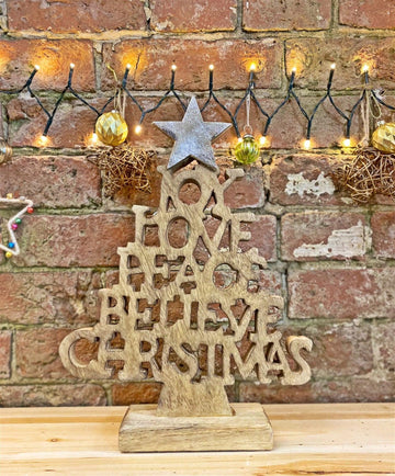 Wooden Christmas Tree Words Ornament 26cm - £44.99 - 