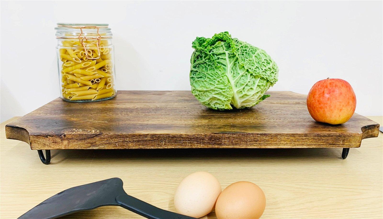 Wooden Distressed Chopping Board On Legs 51cm - £49.99 - Trays & Chopping Boards 