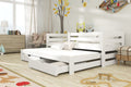 Wooden Double Bed Kubus with Trundle and Storage White Matt Kids Single Bed 