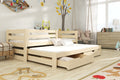 Wooden Double Bed Kubus with Trundle and Storage Pine Kids Single Bed 