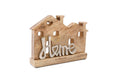 Wooden & Silver House Ornament 26cm-Ornaments