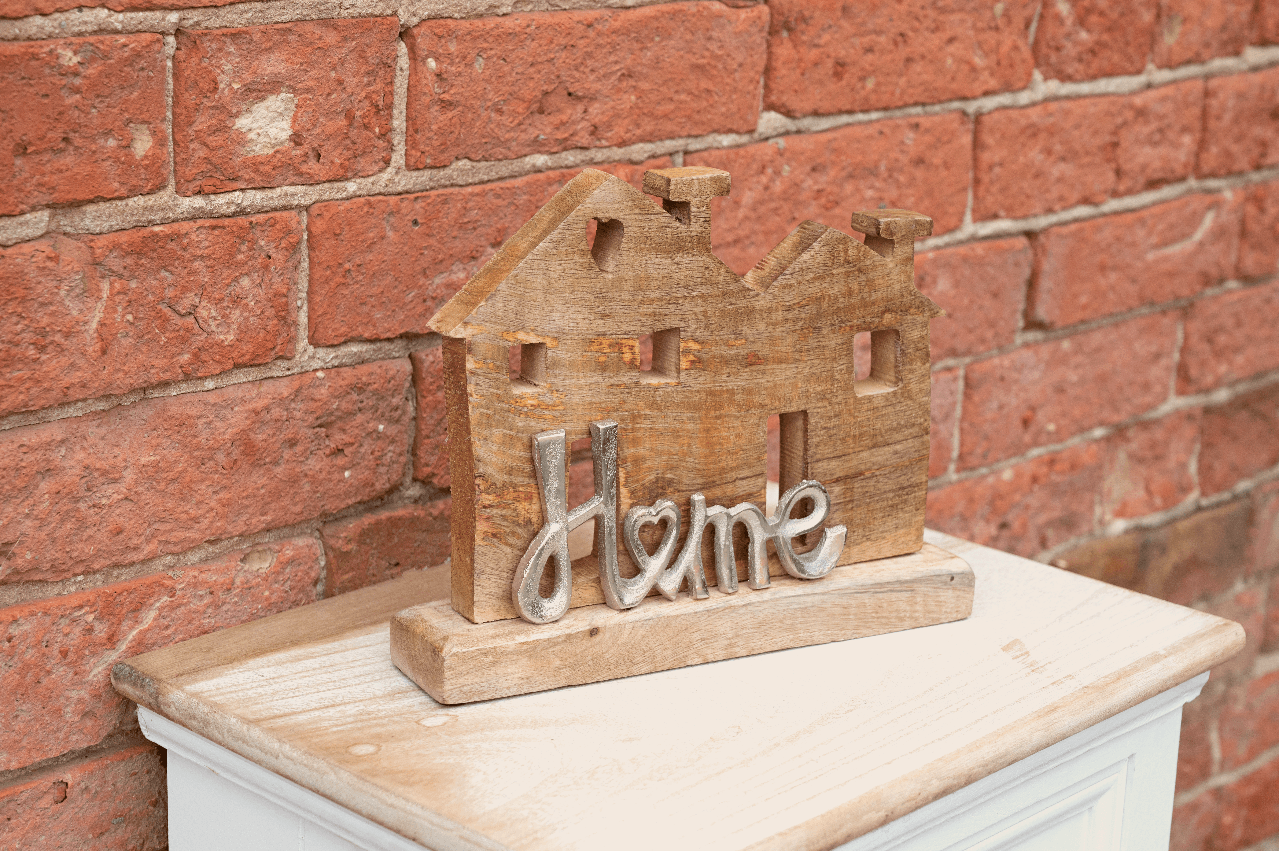 Wooden & Silver House Ornament 26cm - £20.99 - Ornaments 