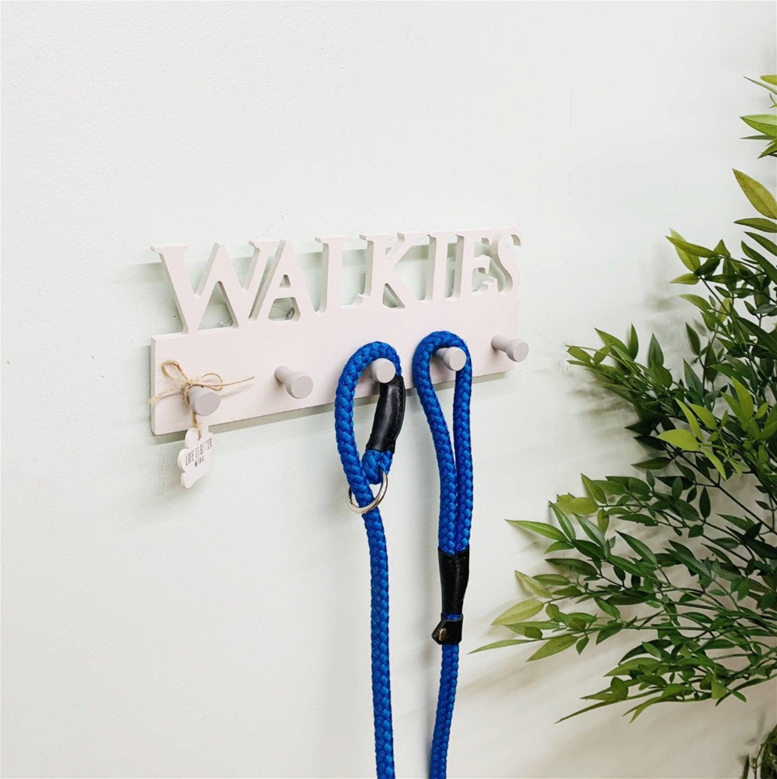 Wooden Wall Dog Walkies 5 Hooks Lead Holder-Coat Hooks