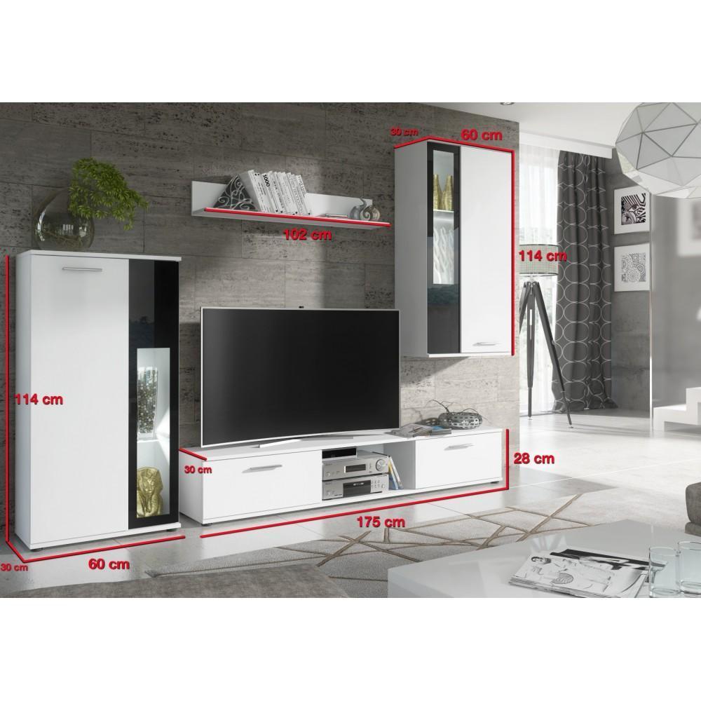 Wow Entertainment Unit in [White & Black]-Wall Unit