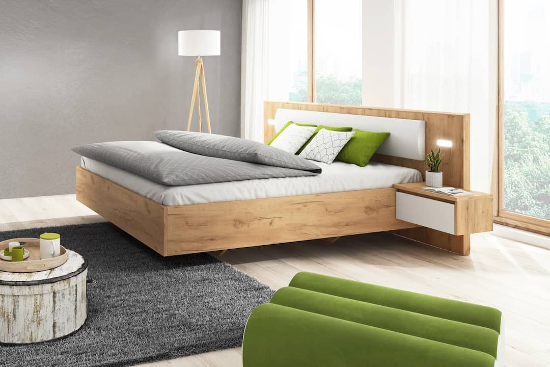 Xelo Bed Frame With Bedside Cabinets [EU King] - £473.4 - Bed Frame 