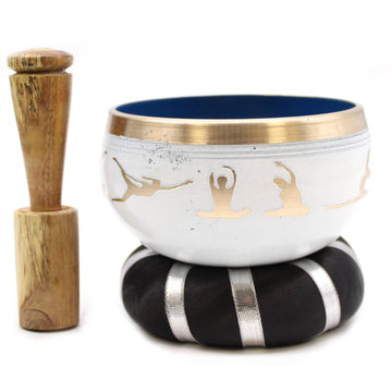 Yoga Moves Singing Bowl Set- White/Blue 10.7cm - £54.0 - 